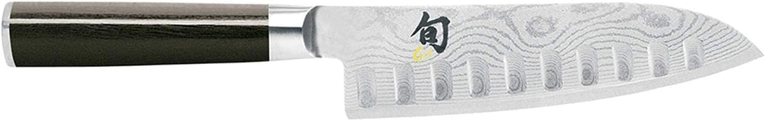 KAI Shun Classic Angebotsset ultrascharfes Santoku DM-0718 mit Kullenschliff 18 cm Klinge + Fassholz