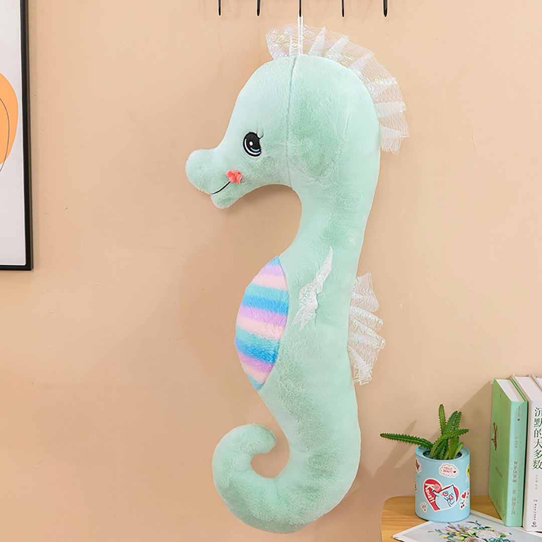 Seepferdchen Kuscheltier Plüschtier Stofftier, Weiches Kissen Geschenk für Kinder/Erwachsene (Grün,