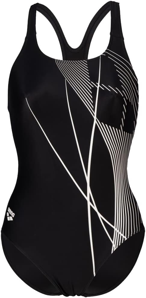ARENA Damen Women's Branch Swimsuit Swim Pro Back Lb One Piece Swimsuit 44 Black-white, 44 Black-whi