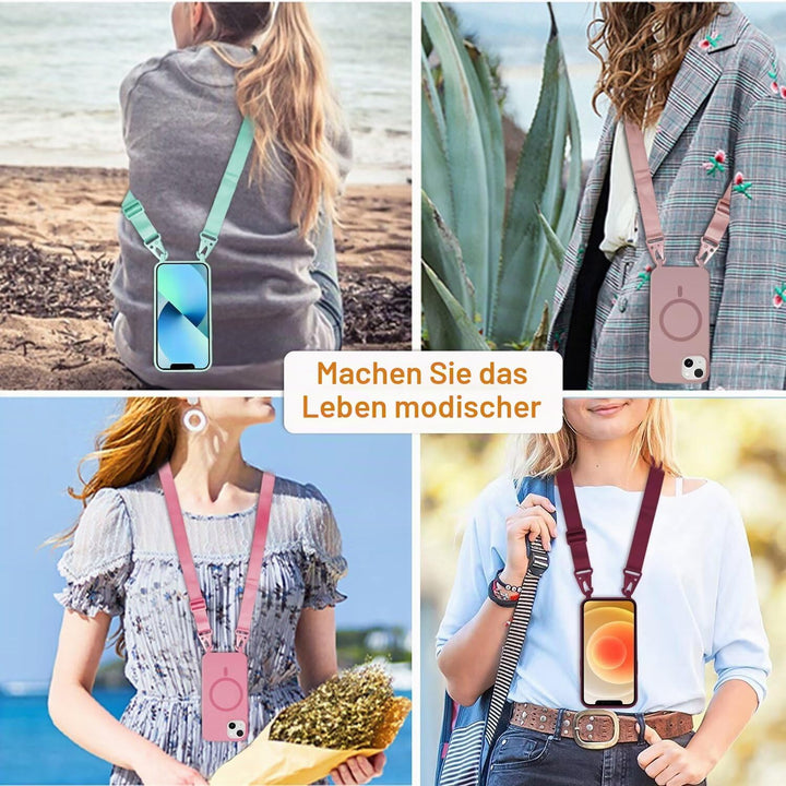 GoodcAcy Handykette Hülle für Samsung Galaxy S24/S25 mit Band Halsband Lanyard (abnehmbar) Handyhüll