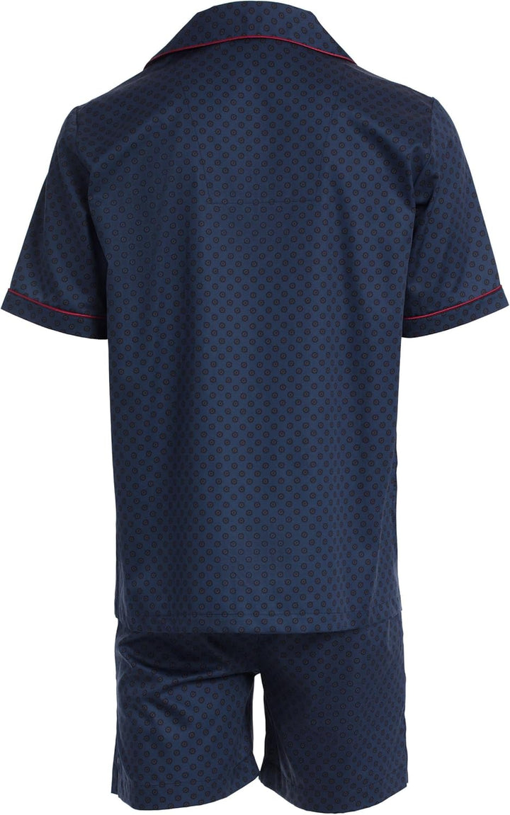 Revise RE-950 Kurzer Herrenpyjama - Schlafanzug für Herren - Pyjama – 100% Baumwolle S Dunkelblau C3