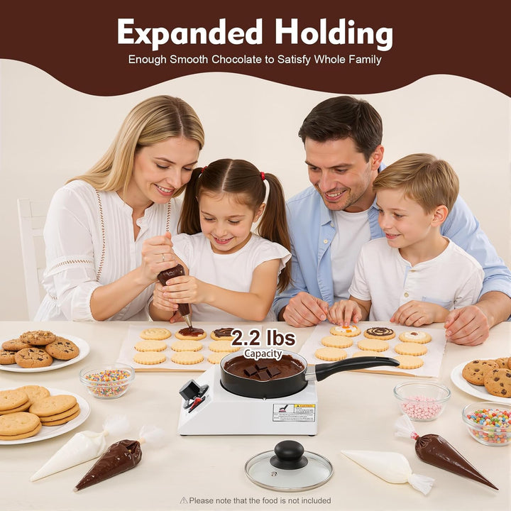 Electric Chocolate Melting Pot Candy Melts Schmelzgerät 1kg mit PTC-Heiztechnologie & Einstellbarer