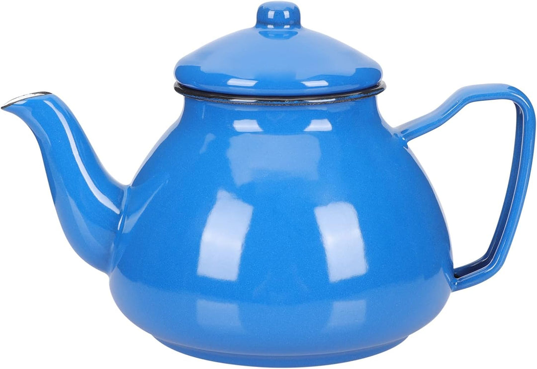 DOITOOL Türkische Teekanne Teapot Vintage Kochkessel Emaille Teekessel 1000ml Teebereiter Retro Wass