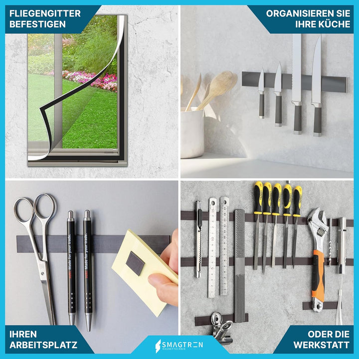 Magnetband selbstklebend Typ A + Typ B - 1,5mm x 25,4mm x 2 Meter - Qualität " Anisotrop" Höchste Ha