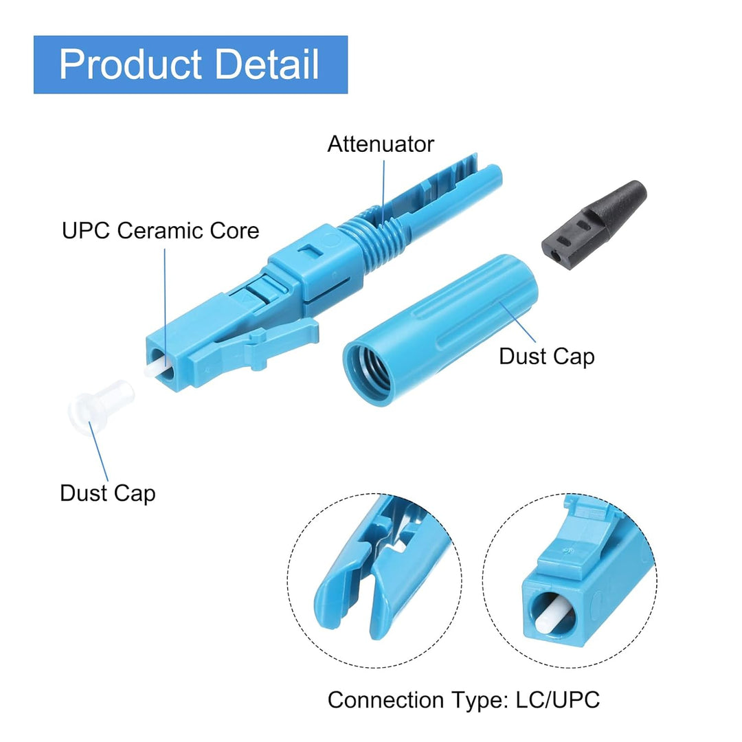 QUARKZMAN LC UPC Glasfaser-Schnellverbinder, Single-Mode Glasfaserkabel-Schnellverbinder LC Schnellv