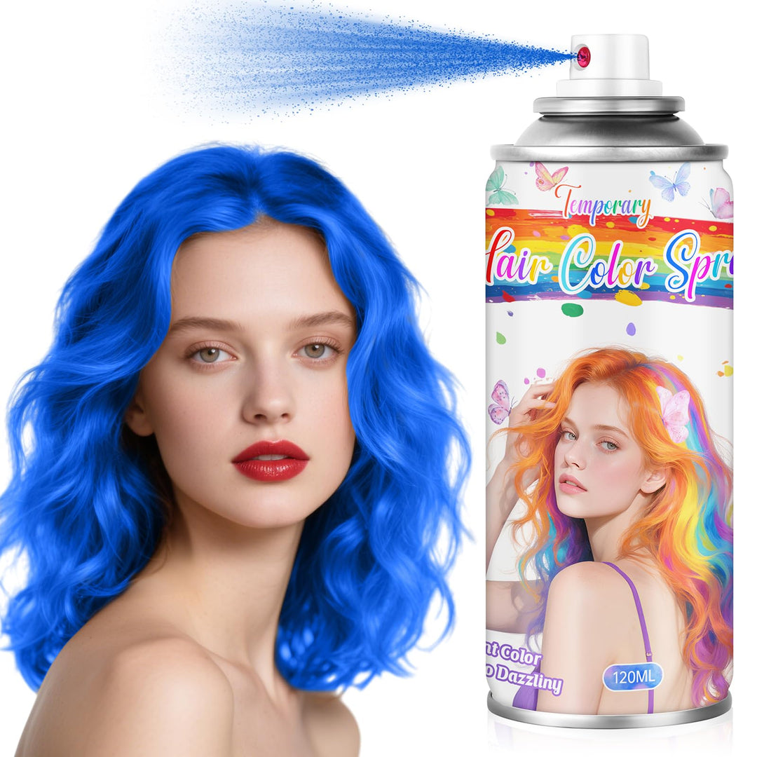 Blau Temporäres Haarfärbespray für Kinder & Frauen - Waschbare Haarfarbe für Ansatzberichtigung, Nic