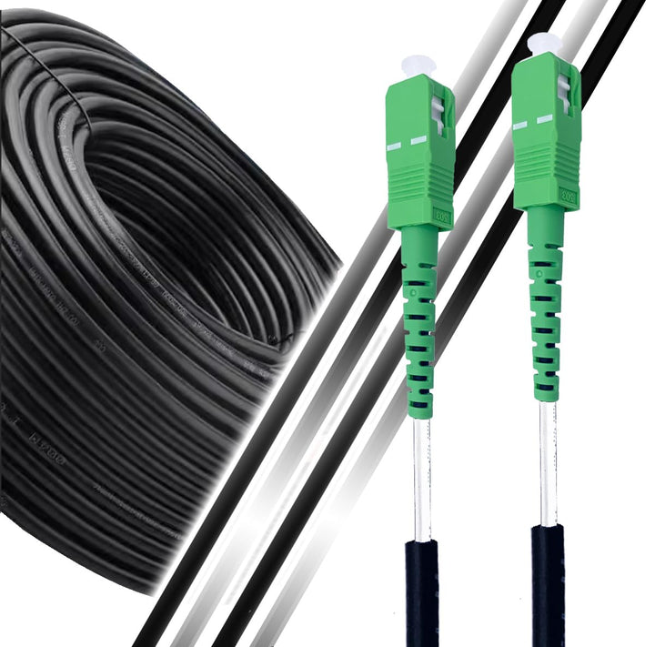 Elfcam – 35m Glasfaserkabel SC/APC auf SC/APC Simplex OS2 9/125μm 5.0mm, Indoor &amp; Outdoor LWL Kabel