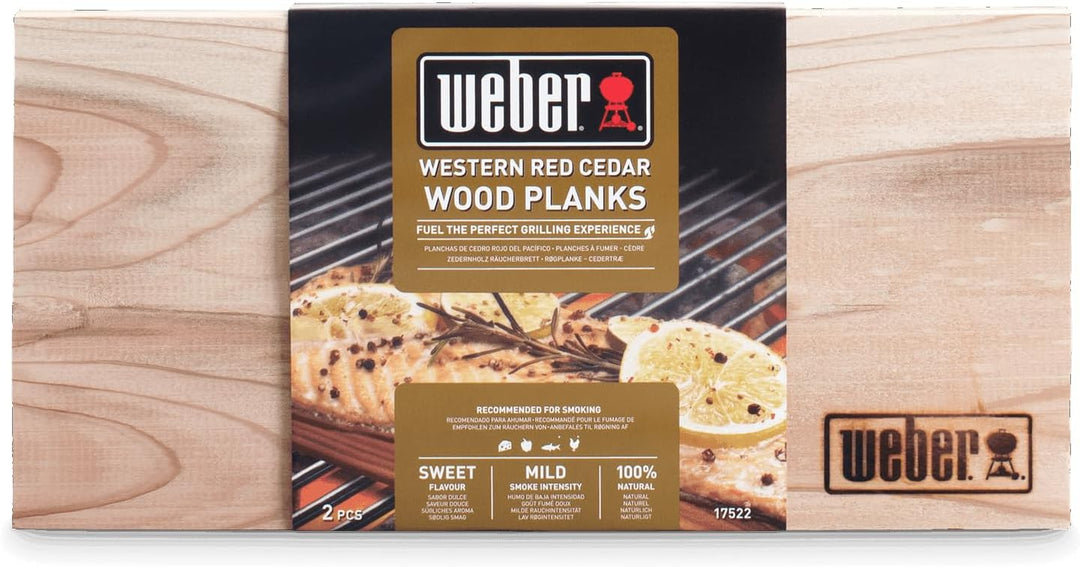 Weber Zendernholz Räucherbretter - Mittel (30 x 15cm), 2er Pack, süsses, mildes Aroma, ideal für Käs