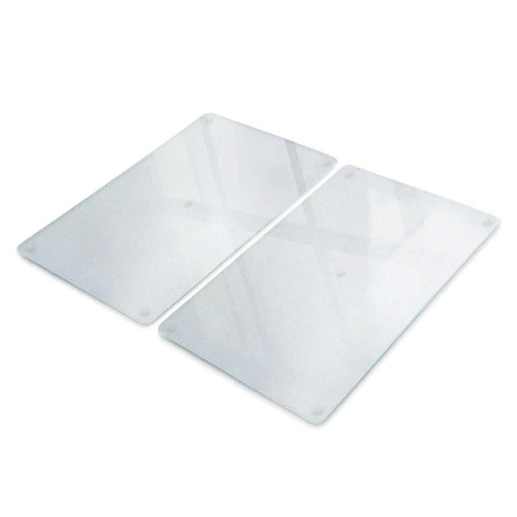 Tulup Spritzschutz Herd Glas 2er Set 30x52 cm Küchenpaneele Rutschfesten Silikonfüssen für Küche Sch