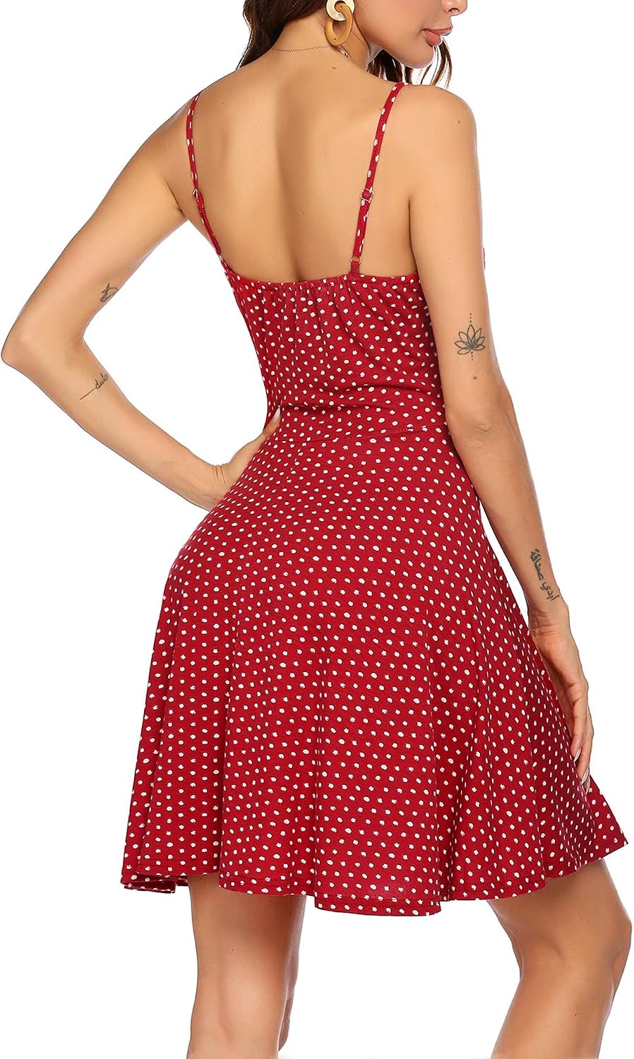 UNibelle Damen Sommerkleid Blumenmuster Kleid V-Ausschnitt Strandkleid Verstellbaren Spaghettiträger