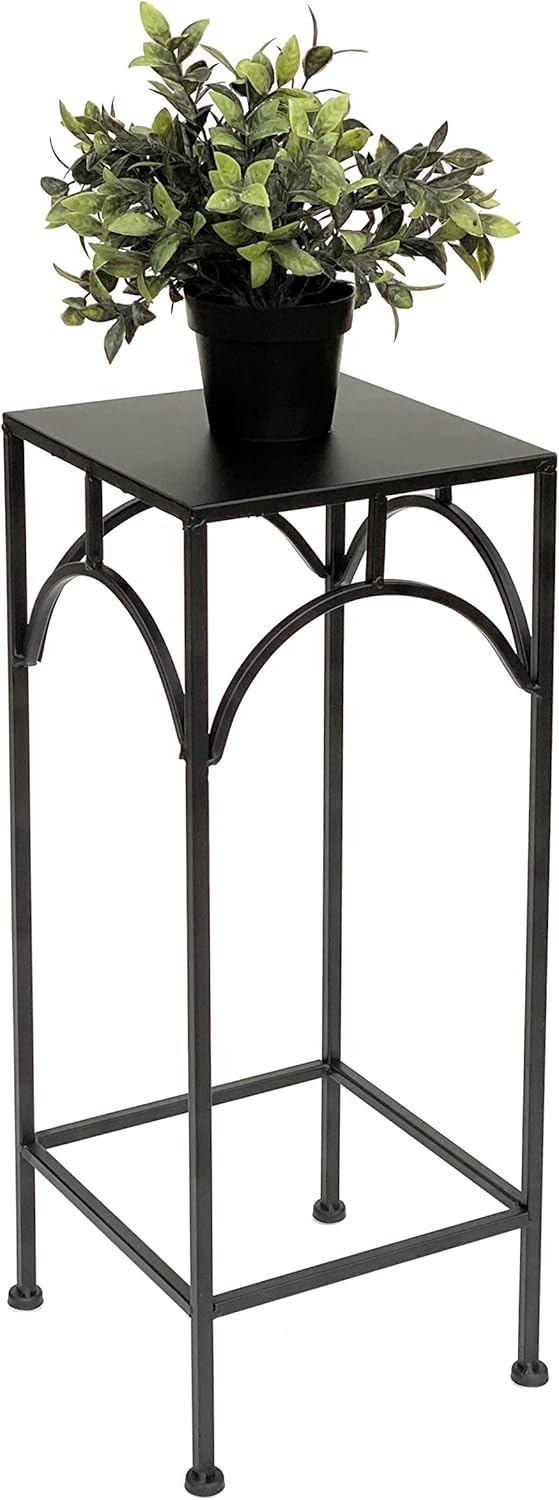 DanDiBo Blumenhocker Metall Schwarz Eckig 60 cm Blumenständer 96132 M Beistelltisch Blumensäule Mode