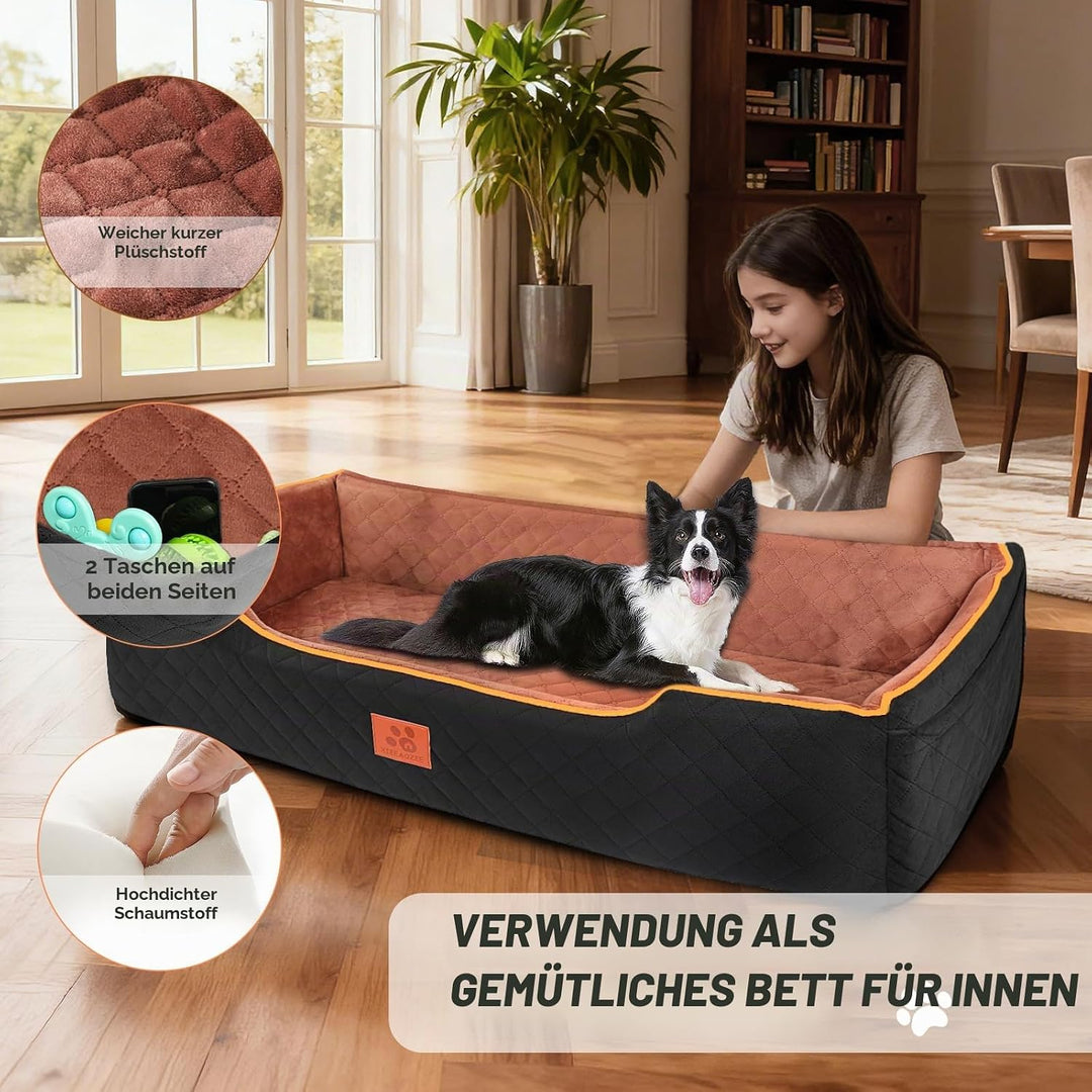 Grosse Hundesitzbank für Hunde unter 100 Pfund, Fully Detachable &amp; Washable with Thick Cushion (schw