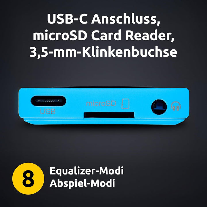 Intenso Video Scooter BT MP3 Player mit Bluetooth 5.0, 1,8 Zoll Farbdisplay, 64 GB microSD, USB-C, b
