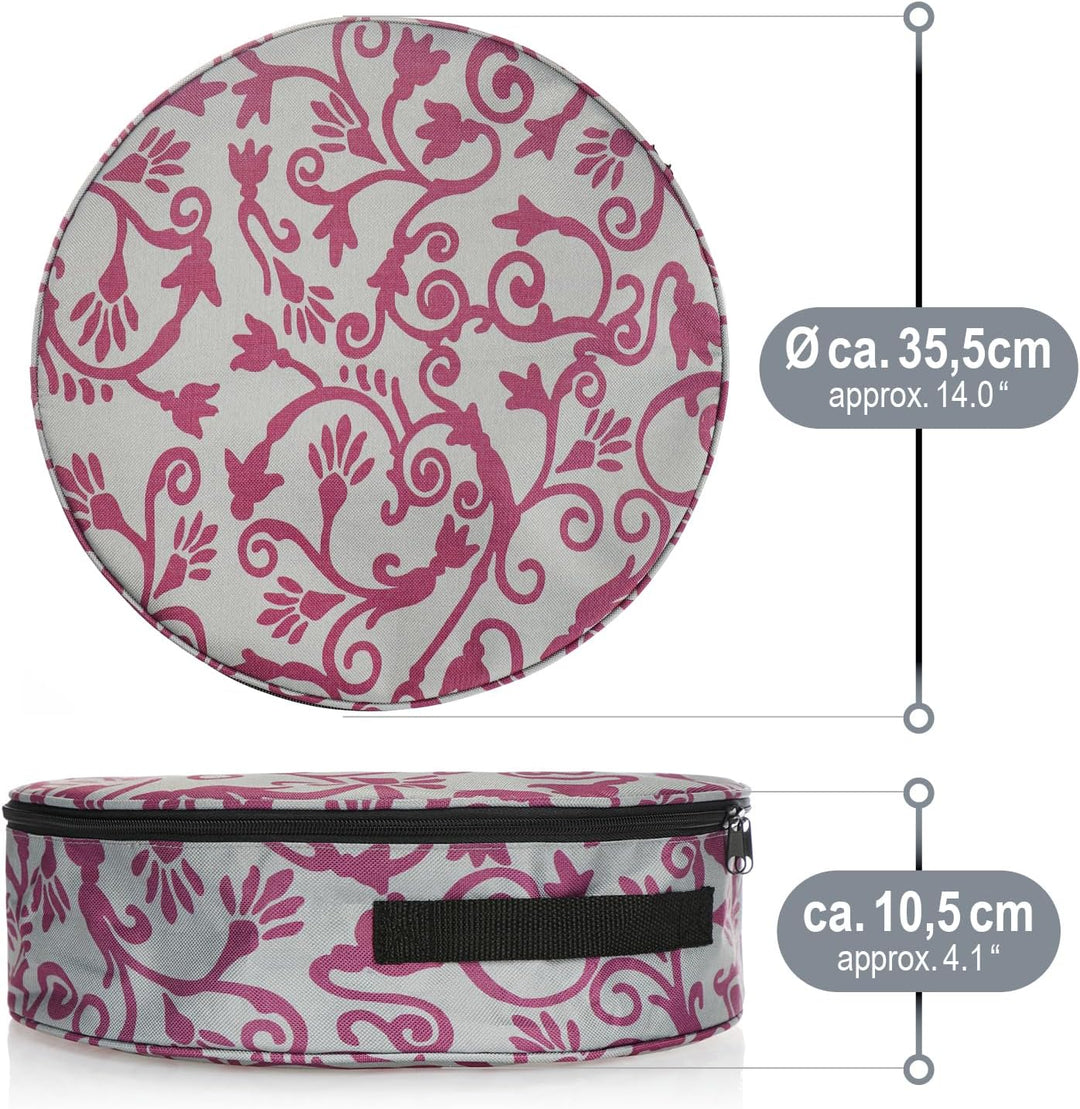 com-four® 3x Aufbewahrungstasche für Kränze, Girlanden, Näh- und Spielzeug - grosse runde Stoff-Box