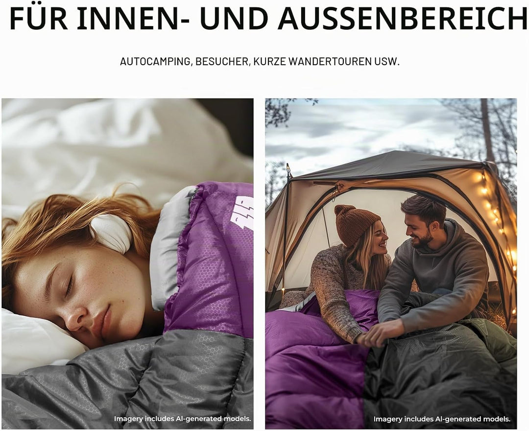 Schlafsack für Erwachsene bei Kälte, Tragbar, Wasserdicht, Leichtgewichtiger Schlafsack für Grosse P