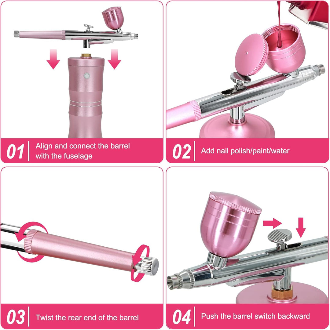 Ykall Airbrush-Kit mit Luftkompressor, Verbessertes 7,4V 34PSI Airbrush-Set, Wiederaufladbare, Tragb