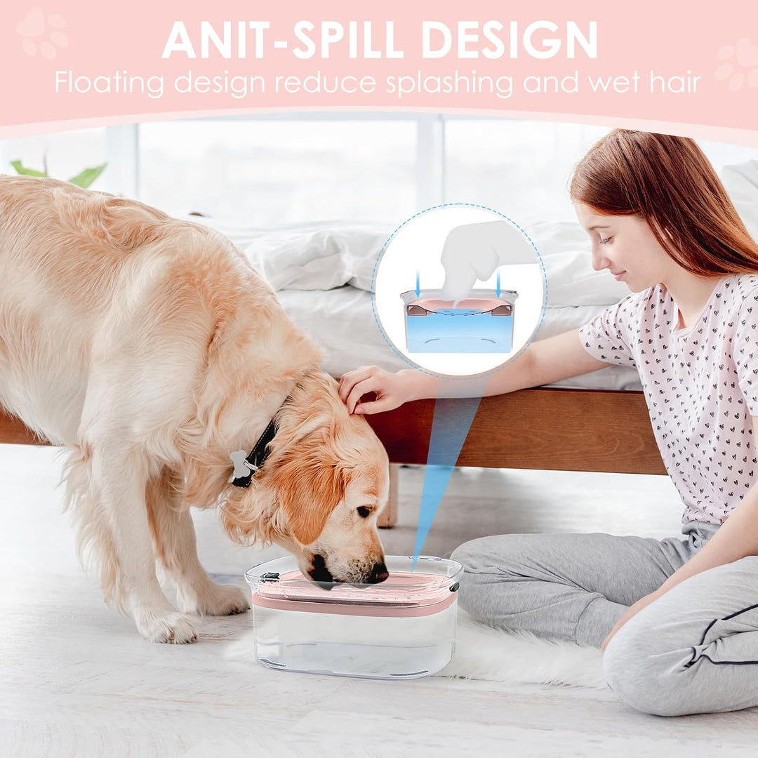 Heouvo Hunde Wassernapf ohne Verschütten, Knapp 2.5L Grosser Auslaufsicherer Hundenapf, Anti-Spritz