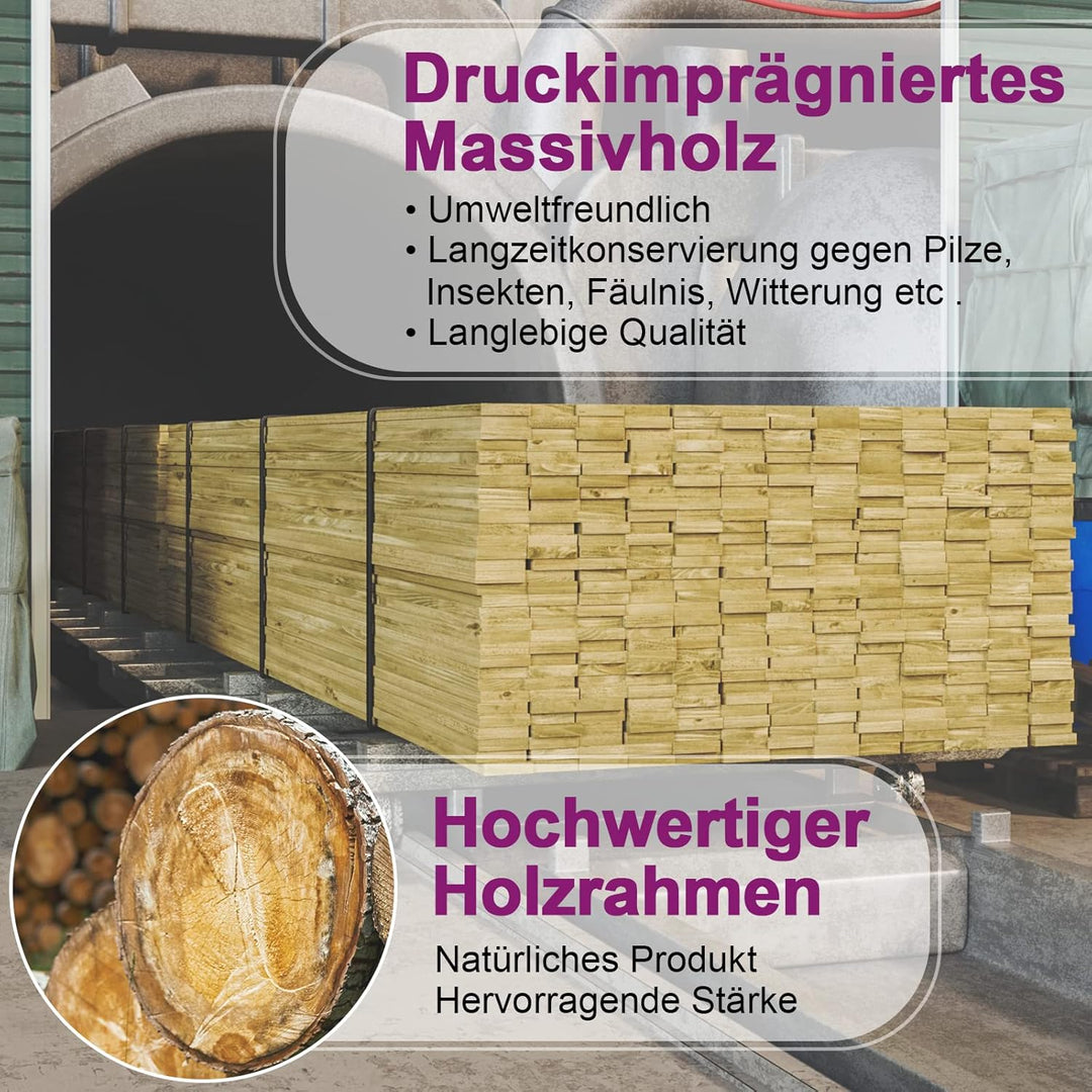 vidaXL Kiefernholz Imprägniert Picknicktisch mit Bänken Sitzgruppe Gartenbank Biertisch Sitzbank Sit