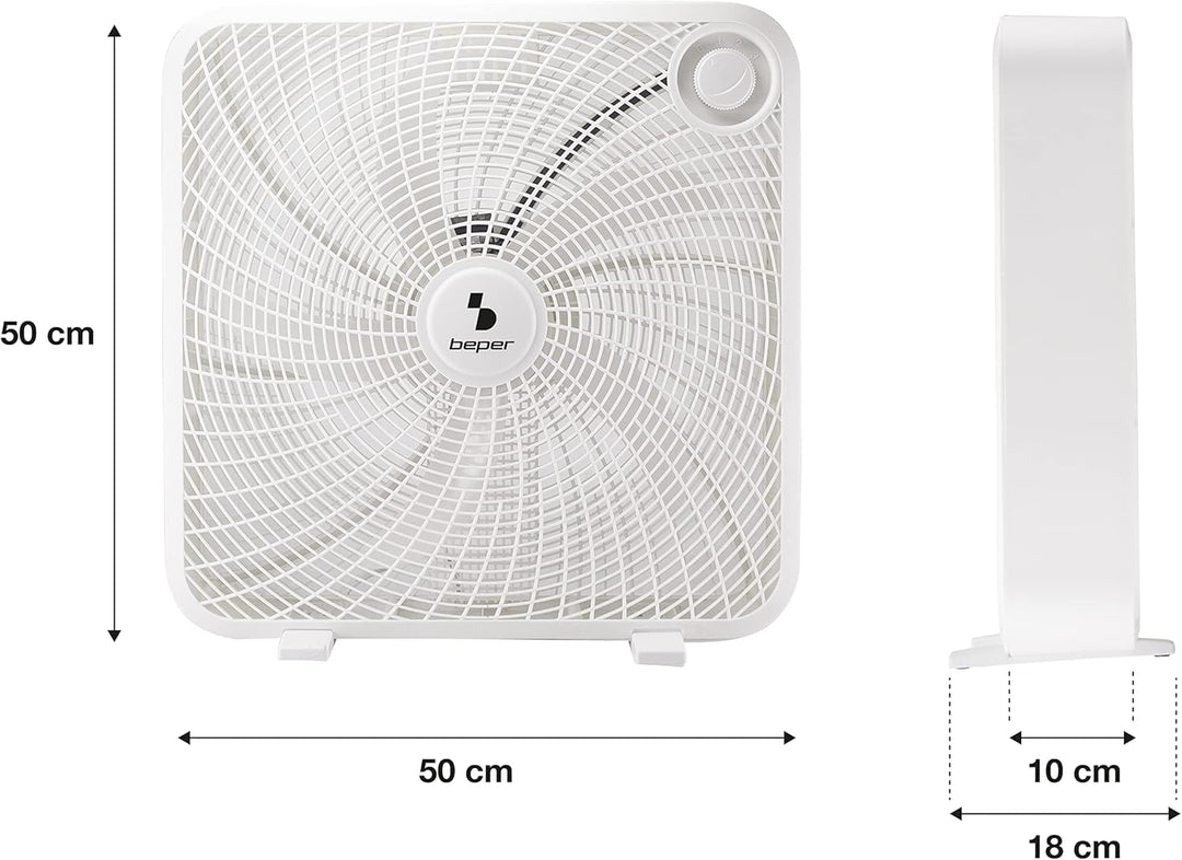 BEPER P206VEN550 Box Ventilator 50 cm - Box Fan, Konzipiert für Grosse Umgebungen, Box Fan