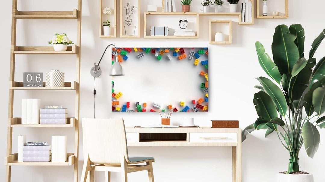 ALLboards Metallische Magnettafel BAUSTEINE 90x60cm MetalBoards Memoboard für jede Art von Magneten