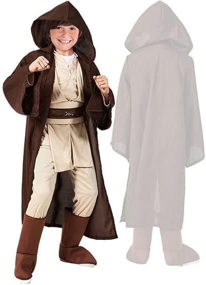 Applysu Kinder Jedi KostüM 4pcs Jedi Robe Ritter KostüM Kinder Halloween Cosplay Requisiten mit Kapu
