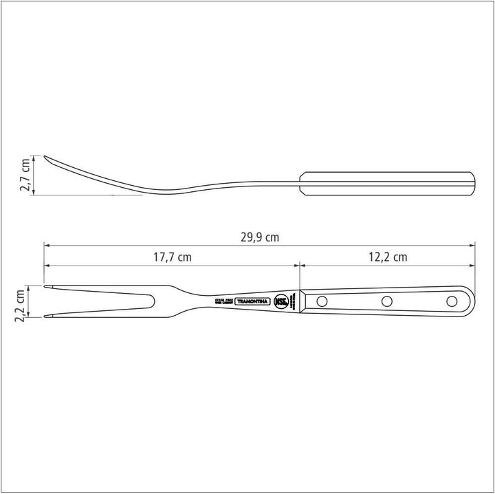 Tramontina Tranchiergabel CENTURY, Grillgabel, Fleischgabel, Edelstahl Tranchiergabel 30 cm, Tranchi