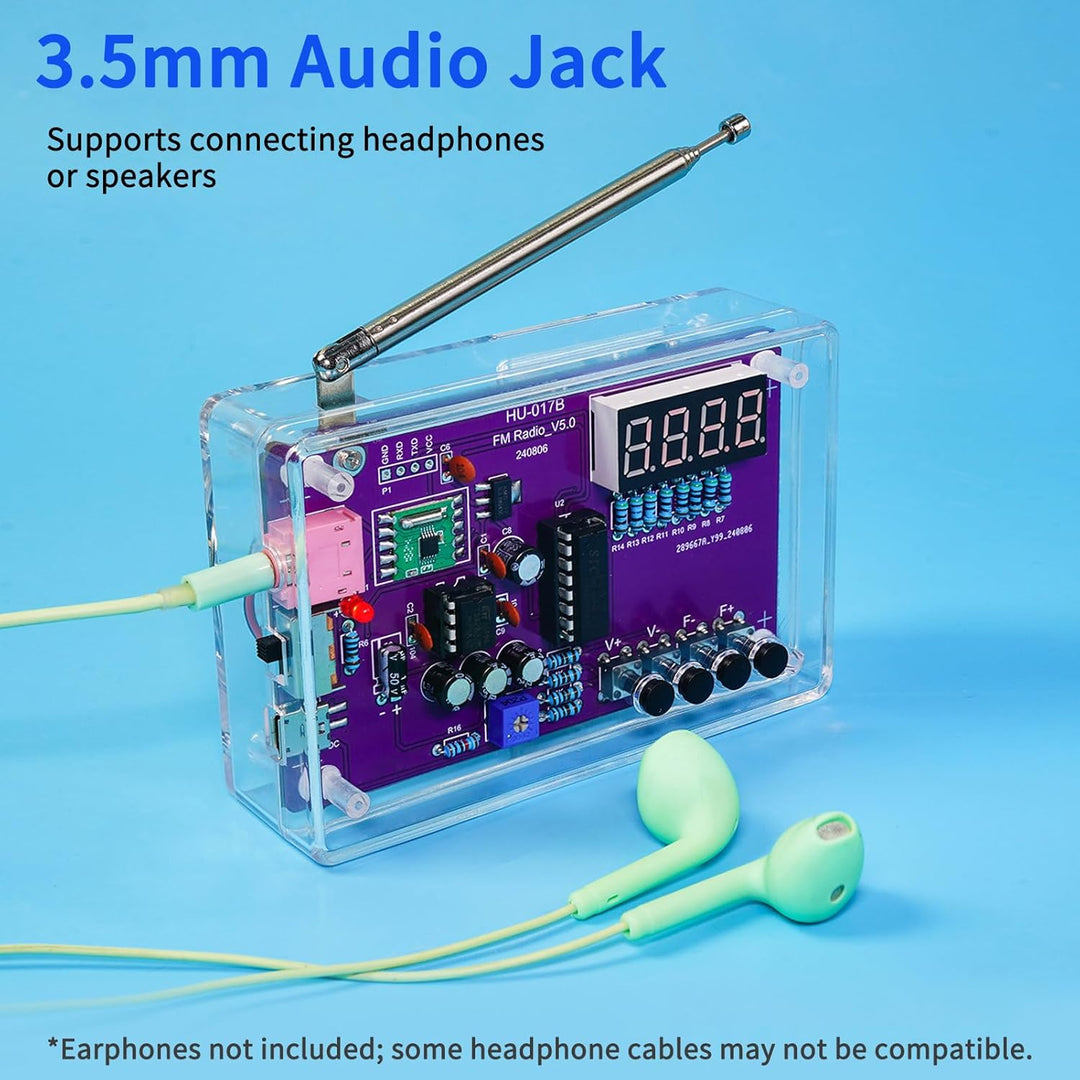 FM-Radio-Set, Löt-Übungssets, DIY-Elektronik-Lötset, Radio-Modul-Empfänger-Kit 87–108 MHz (mit Gehäu
