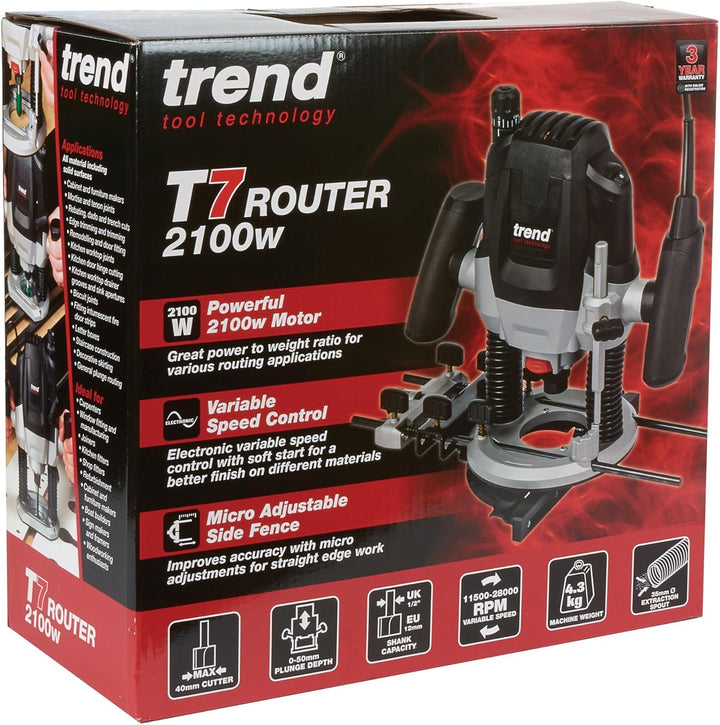 Trend T7 1/5.1 cm Variable Geschwindigkeit Werkstattfräse und Kitbox, perfekt für Küchenarmatur, Arb