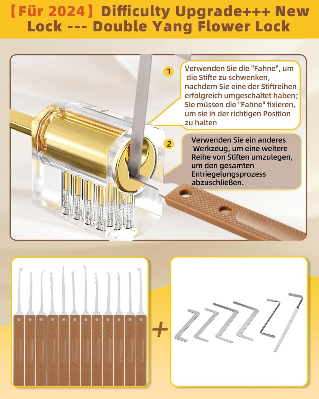Eventronic 36+5 Stück Lockpicking Set, [2024 Neue Schwierigste Schlösser Hinzufügen] Dietrich Set mi