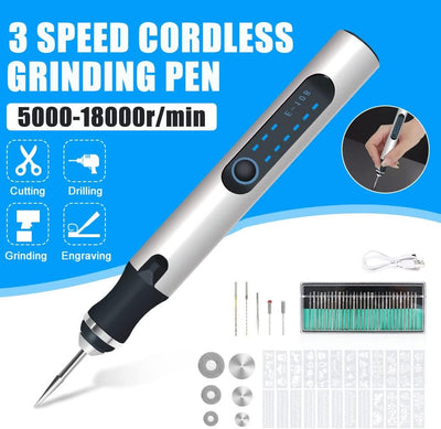 Gravierwerkzeugsatz, USB Mini Gravierstift Mit Gravurzubehör, Kabelloses Graviergerät Für Metall Gla