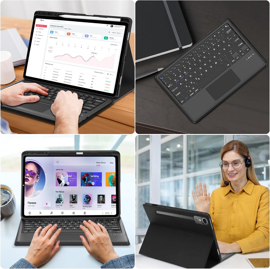 Tastatur für Lenovo Idea Tab Pro 12.7" 2025 mit Touchpad, Hülle mit Tastatur für Lenovo Idea Tab Pro