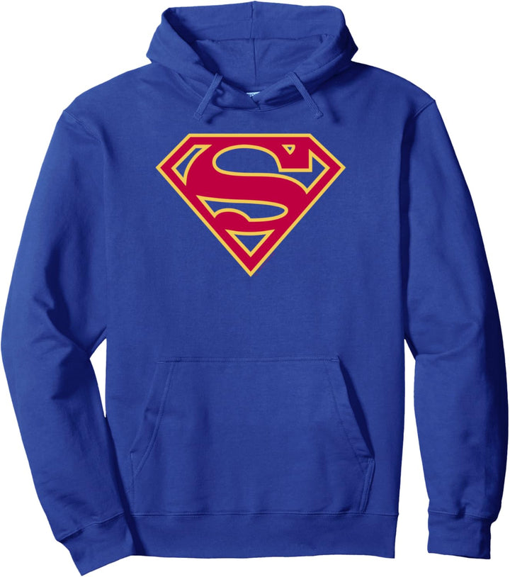 Superman Red & Gold Shield Grey Pullover Hoodie