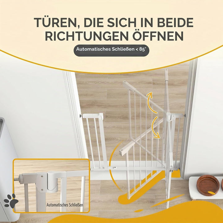 PawHut Treppenschutzgitter Absperrgitter Hund Schutzgitter ohne Bohren 76-88 x 76 cm Türschutzgitter