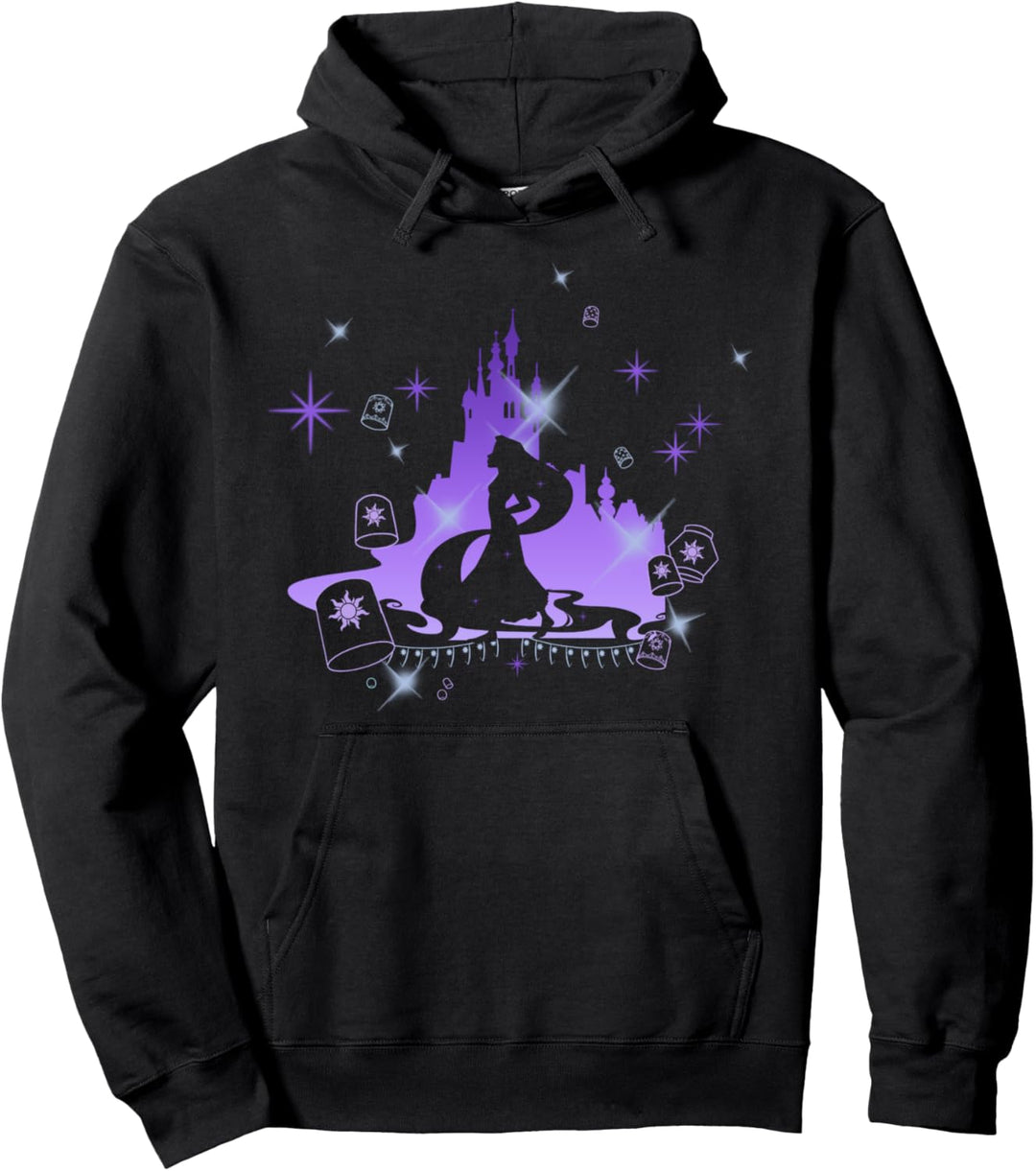 Disney Tangled Rapunzel And Lanterns Castle Silhouette Pullover Hoodie