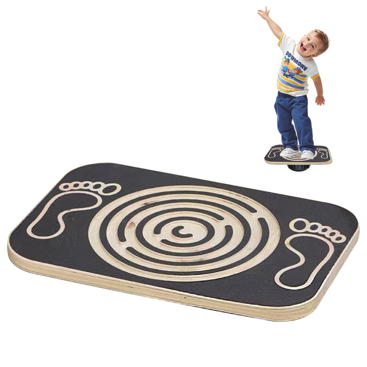 Balance Board Holz mit Labyrinth, Wackelbrett Gleichgewichtstrainer, Balancierbrett für Kinder, Boar