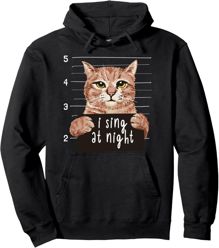 Lustiges Katzen Gefängnis Kätzchen I sing at night Katze Pullover Hoodie
