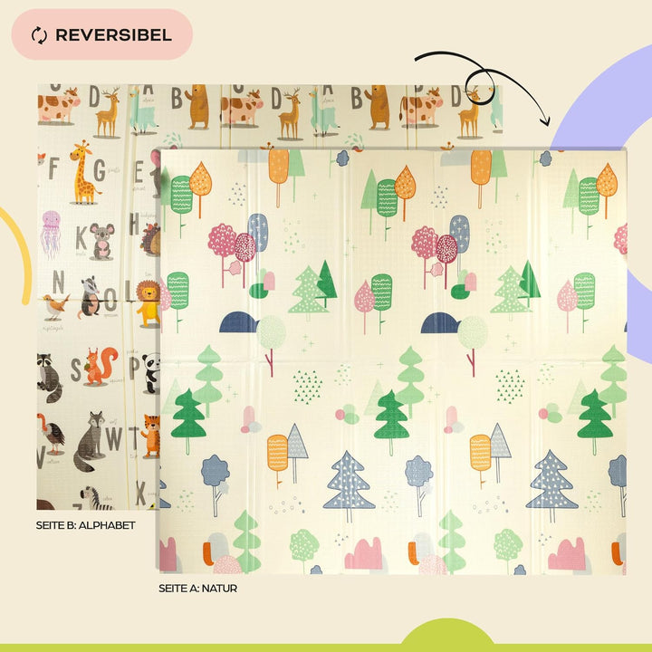 Baby-Spielmatte, faltbar, sensorisch, wasserdicht, ungiftig, wendbar. Vielseitige Matte, perfekt zum