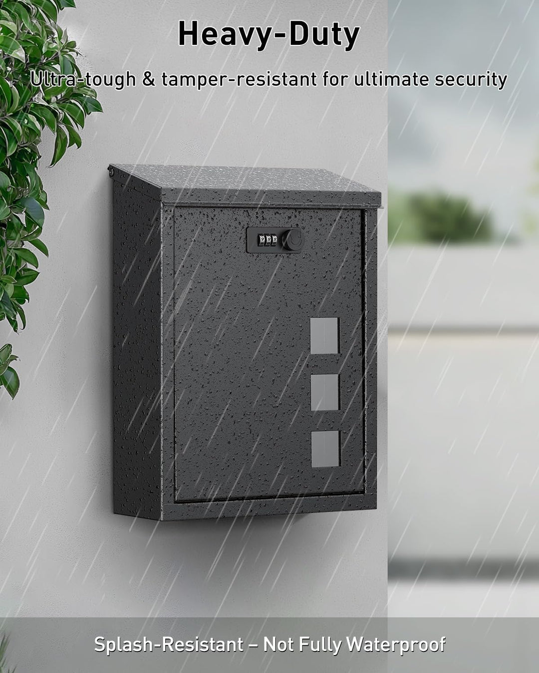Uniclife Grosse Briefkasten, Wandbriefkästen für den Aussenbereich, Briefkästen mit Zahlenschloss, S