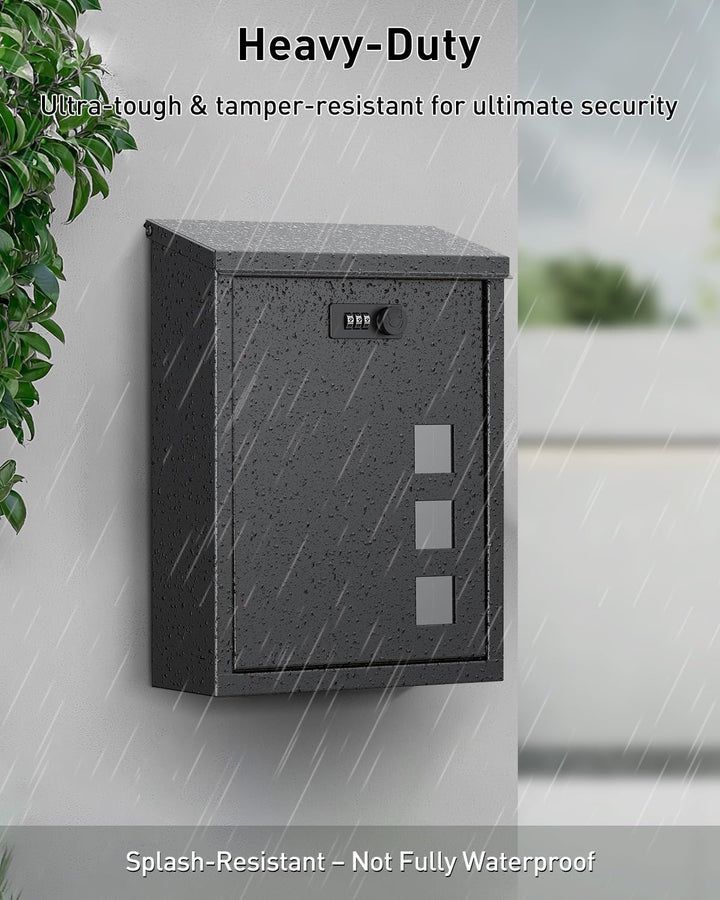 Uniclife Grosse Briefkasten, Wandbriefkästen für den Aussenbereich, Briefkästen mit Zahlenschloss, S