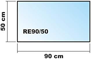 WEIssE Kamin Glasbodenplatte Funkenschutz Kaminplatte Glas Ofen Platte NEU (Ohne Dichtung, Rechteck