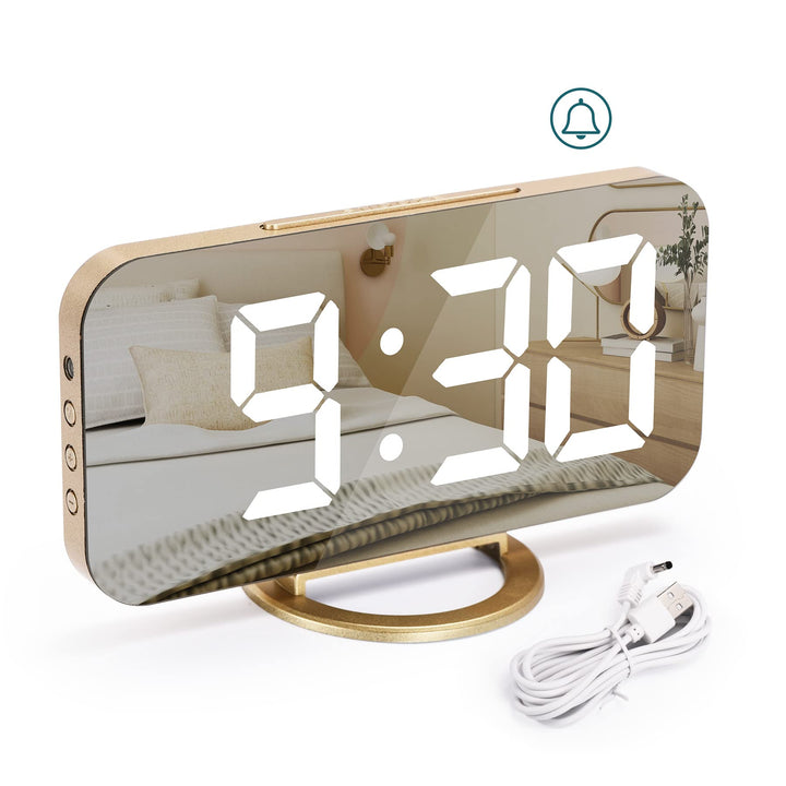 Digitaler Wecker mit Grosse LED, 6.5" Ohne Ticken, Uhr Tischuhr, Alarm Clock Digitaluhr, Uhr Digital