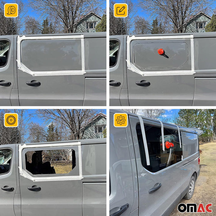 Seitenfenster Auto Fenster Kompatibel mit VW T4 Transporter 1990-2003 Doppelflügeltür Links L1 L2 Tr