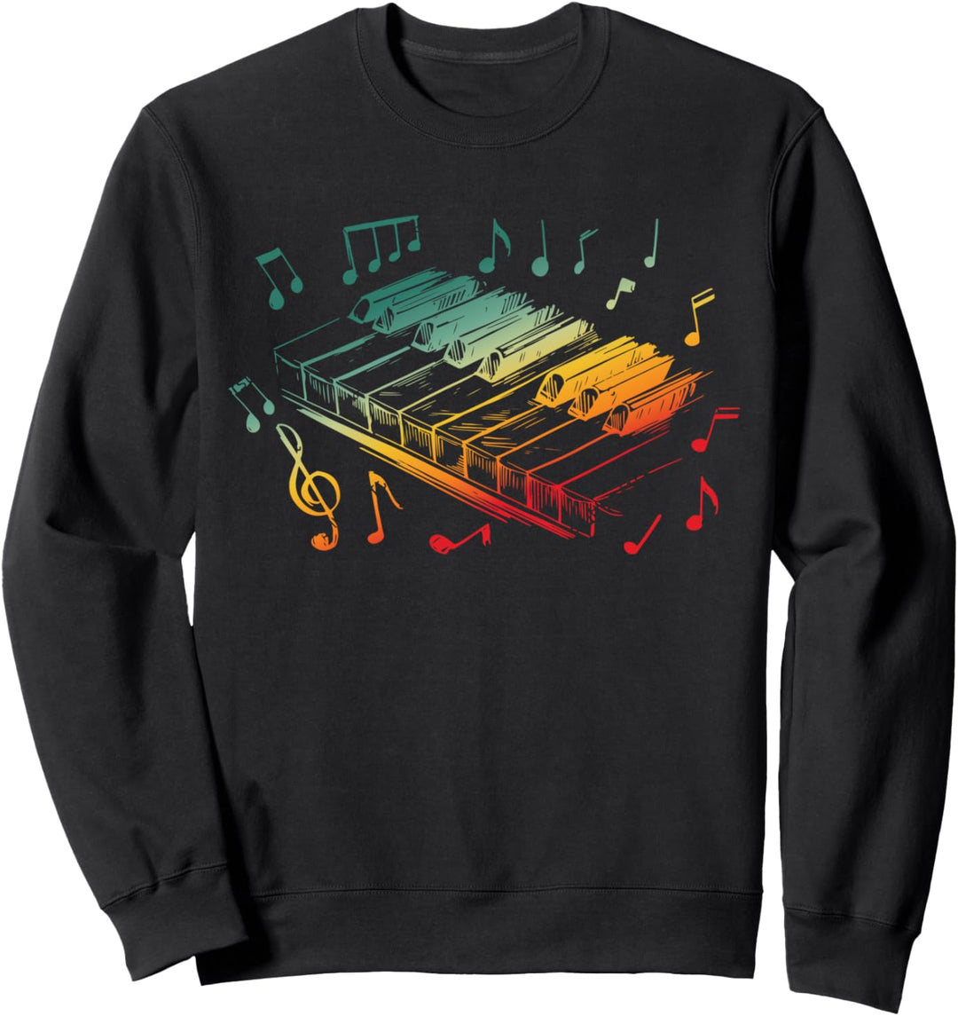 Klavier Tastatur Musikinstrument Pianist Musiker Vintage Sweatshirt