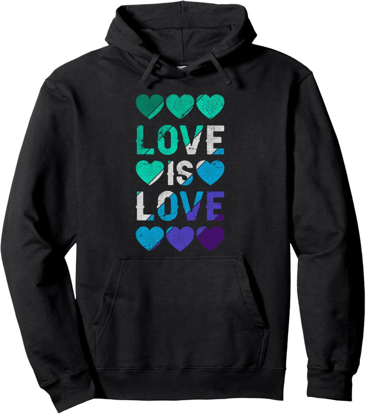 Gay Männer, Herzen, Liebe ist Liebe, LGBT-Stolz Pullover Hoodie