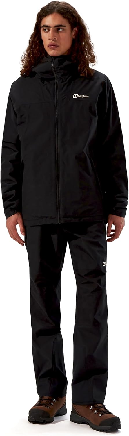 Berghaus Herren Deluge Pro Shell-Regenjacke | Strapazierfähig | Atmungsaktive Jacke Jacke XS Schwarz