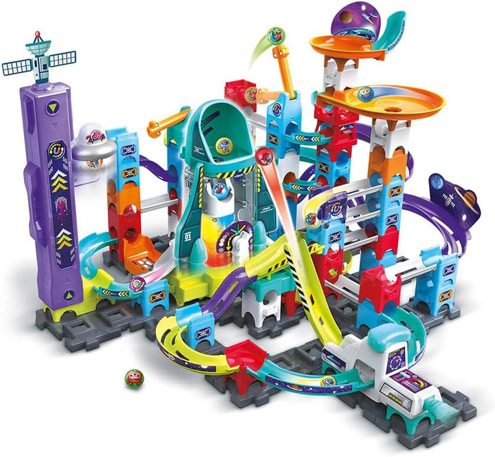 VTech - Marble Rush, Elektronische Kugelbahn, Space Magnetic Mission Set XL300E, magnetisches Bauspi