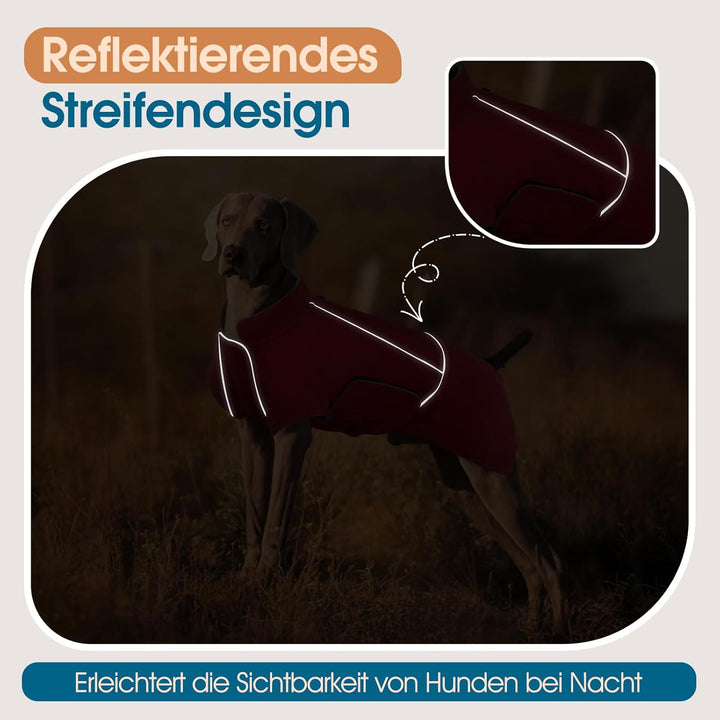 Hundejacke Wasserdichter, Leichte & Fleece Hundemantel für Grosse Hunde, Hundejacke mit Reflektieren