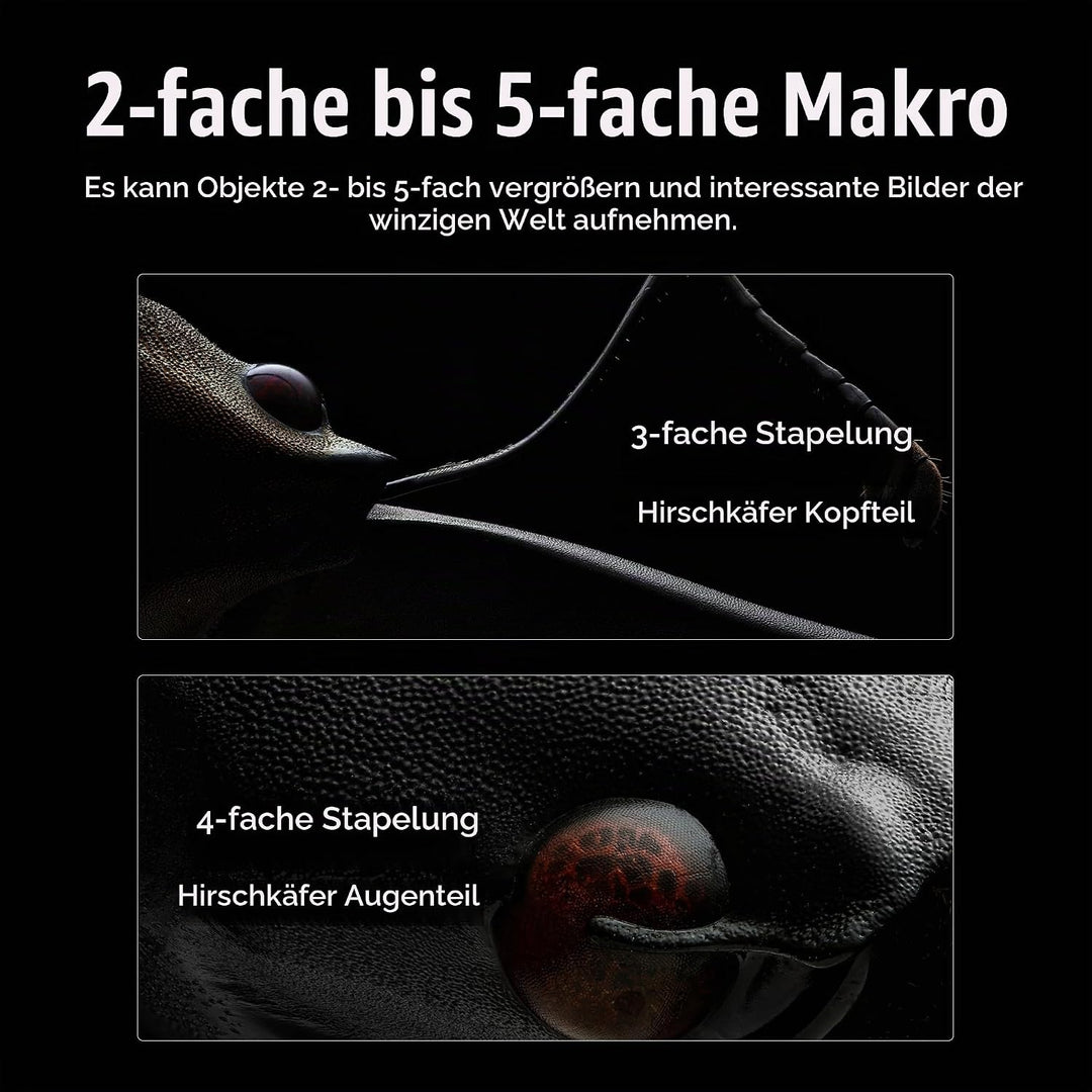 AstrHori 25 mm F2,8 2X-5X Ultra-Makro-Objektiv, Vollformat, manueller Fokus, kompatibel mit spiegell