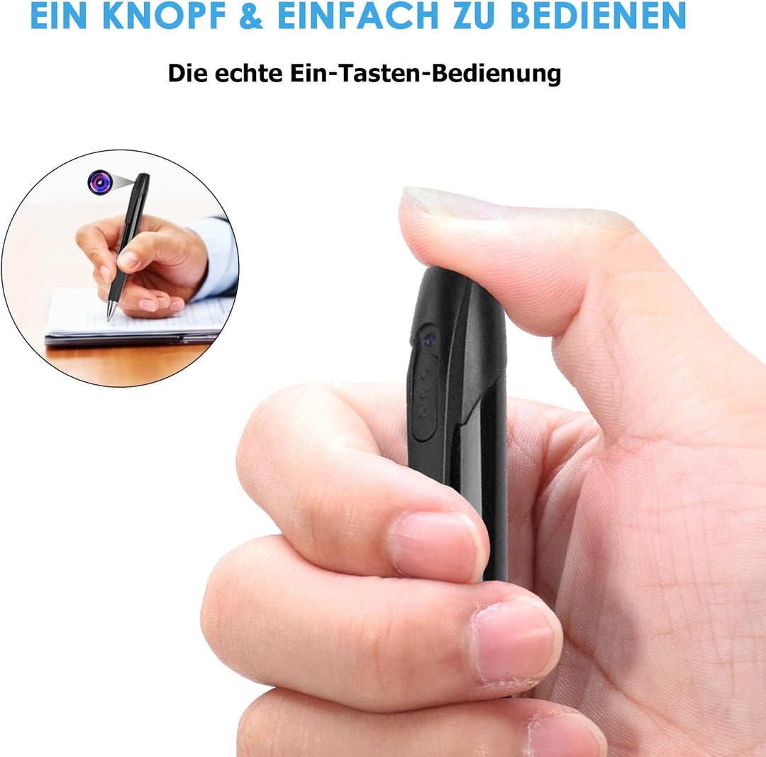 KAMREA Mini Stift Kamera, HD 1080P Tragbare Überwachungskamera, Videokamera mit Audio für Unterricht