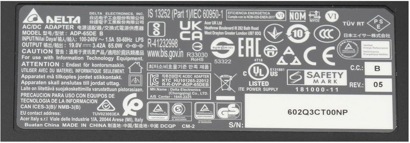 Acer Aspire 5 (A515-52G) Original Netzteil 65 Watt